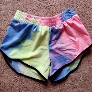 Tiedye athletic shorts colorful rainbow dolphin short